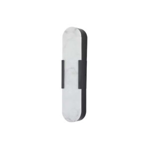 LED аплик Opaline Searchlight 11139BK IP44 17W 1390lm 3000K черен метал и мраморна смола