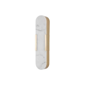 LED аплик Opaline Searchlight 11139GO IP44 17W 1390lm 3000K мат злато и мраморна смола