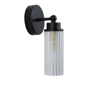 Aплик Imperial Searchlight 29981BK 1xG9 IP44 черен метал и гравирано стъкло