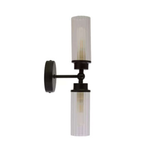 Aплик Imperial Searchlight 29982BK 2xG9 IP44 черен метал и гравирано стъкло