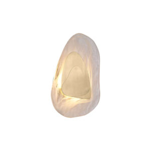 LED аплик Destiny Searchlight 32983PB в месингов цвят със стъклен декоративен дифузер и топла светлина 3000K