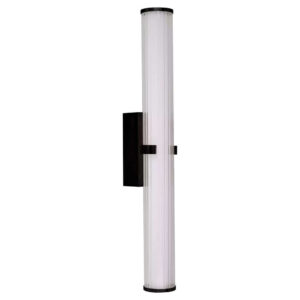 LED аплик Clamp Searchlight 63126-1BK IP44 24W 2962lm 3000K черен метал и стъкло