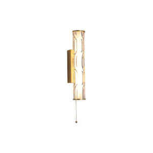 LED аплик с ключ Vibrate Searchlight 66310-1GO IP44 12W 964lm 3000K мат злато и стъкло