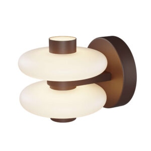 LED аплик за стена Maytoni Nuvem 8W 3000K с многопластово опалово стъкло и кафяв метален корпус.