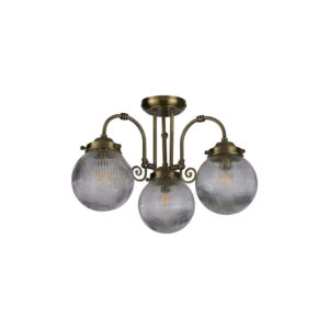 Плафон Belvue Searchlight 32593-3AB IP44 3xE14 метал и стъкло