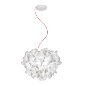 Полилей SLAMP Veli Foliage Large Ø55 см с червен кабел и органична форма от листовидни елементи