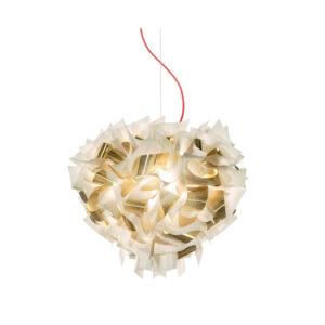 Луксозен полилей SLAMP Veli Aurea White Gold L Ø60 см с червен кабел и 4 фасунги E27