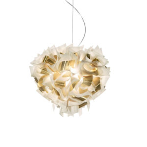 Дизайнерски полилей SLAMP Veli Aurea White Gold L Ø60 см с прозрачен кабел, златни акценти и 4 фасунги E27