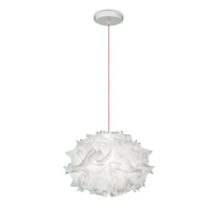 Дизайнерски пендел SLAMP Veli Mini Single Couture Ø32 см с червен кабел, бяла розетка и финиш Couture от Opalflex®