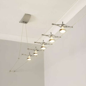 LED спот Cable & Spot Searchlight 5098-05-LED 12V 5x5W GU5.3 3000K 2240lm хром