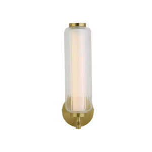 LED аплик Searchlight MOD 26253SB със сатениран месингов корпус, релефен акрилен дифузер и вградено LED осветление 8W 3000K
