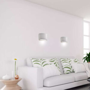 Гипсов аплик Searchlight Plaster 8721 – стенна лампа за боядисване с фасунга G9