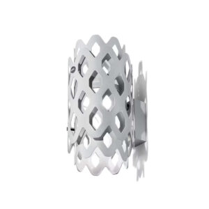 Светлосив фасаден LED аплик Slamp Charlotte Outdoor Light Grey с ажурен метален корпус.
