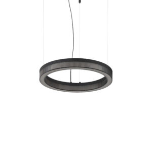 Черен LED полилей Ideal Lux Crown SP D40 с кръгла форма и прозрачен декоративен елемент
