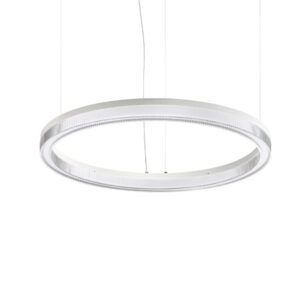 Бял LED полилей Ideal Lux Crown SP D60 с кръгла форма и диаметър 60 см