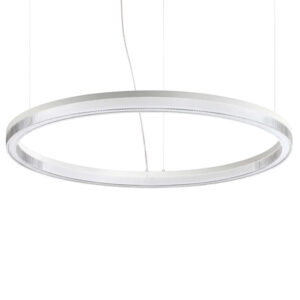 Бял LED полилей Ideal Lux Crown SP D80 ринг и диаметър 80 см