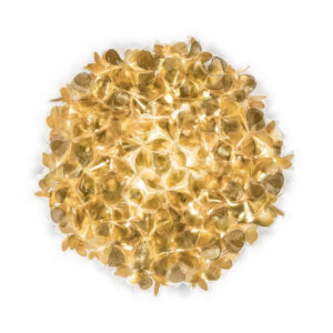 Златисти лампи за стена Slamp Clizia Mama Non Mama Gold в размери Large и Medium с декоративен светлинен ефект.