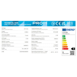 COB лед лента Led Labs 16-2396-01 24VDC 6W 4000K 490 lm CRI>90 5 mm – професионална LED лента за скрито осветление