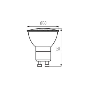 LED луничка GU10 220V Kanlux TOMIv2 34962 1.2W 3000К - топла светлина 105lm 120°