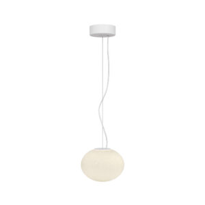 Единичен LED пендел Maytoni Spume MOD542PL-L5WK с бял сферичен стъклен абажур за кухня и хол над маса, за спалня.