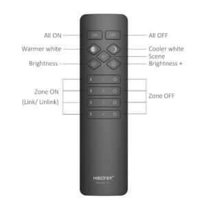 MiBoxer C1 RF 2.4GHz дистанционно за едноцветни LED ленти – безжично управление на 1 зона с магнитна стойка