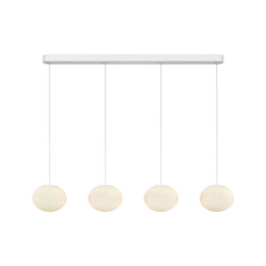 LED пендел Maytoni Spume MOD542PL-L19WK с четири сферични абажура от бяло художествено стъкло