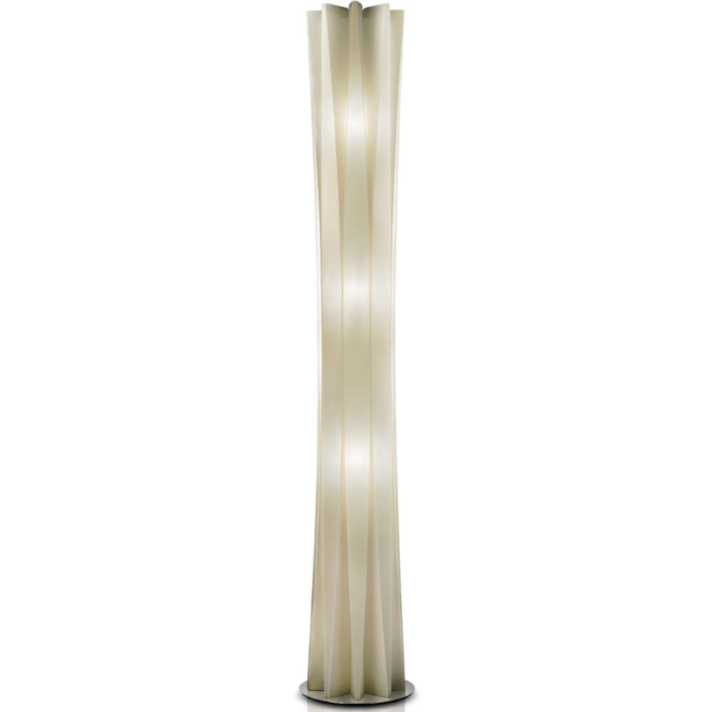 Лампион SLAMP Bach Floor XXL Gold с височина 184 см, златист Opalflex дифузер и основа от неръждаема стомана.
