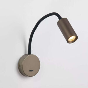Аплик с ключ Ciara Searchlight WL-CIAR-BZ с бронзова основа, гъвкаво черно рамо Soft Touch и фасунга GU10