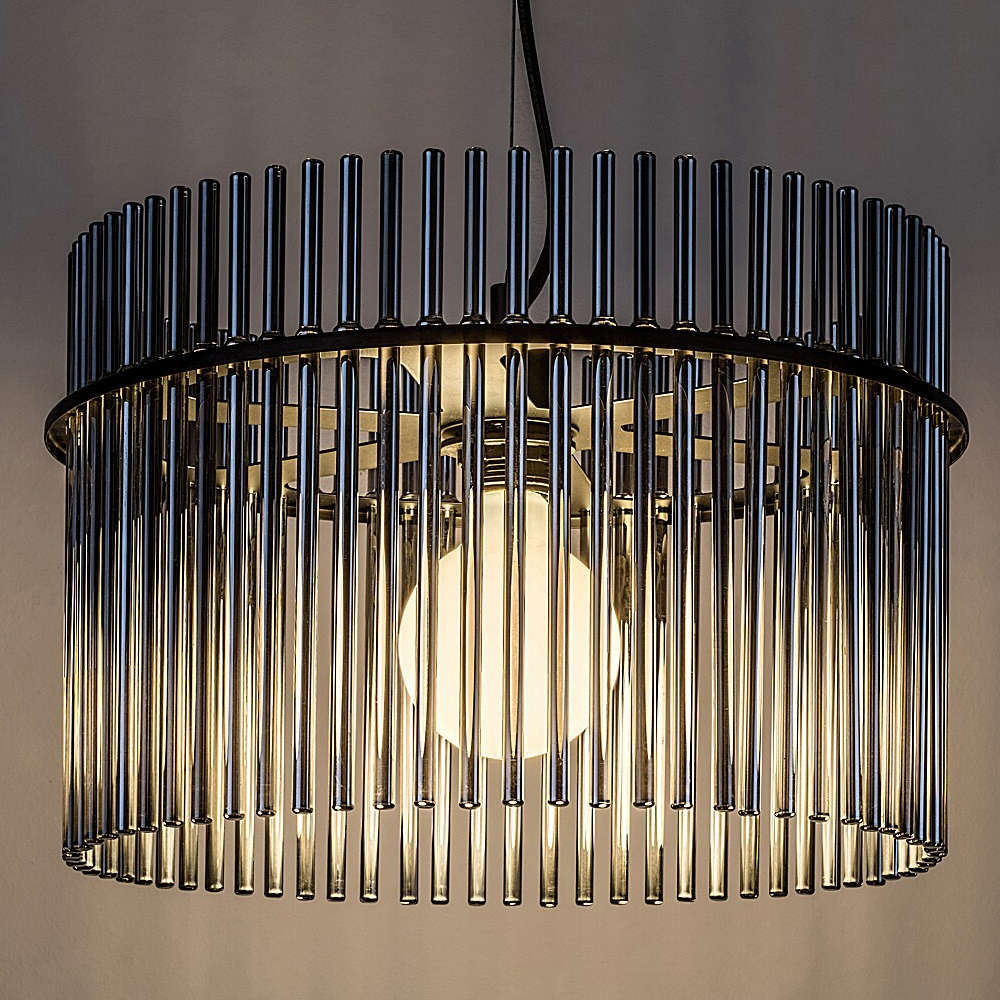 Висяща лампа Rabalux Inesa 72261 E27 черна с опушено стъкло - Image 3