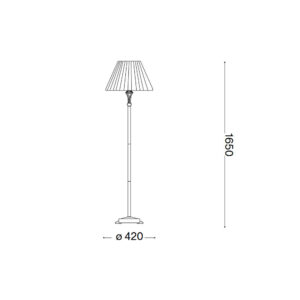 Размери на лампион за хол и спалня Ideal Lux Firenze PT1 Oro 020877 с диаметър 420 мм и височина 1650 мм