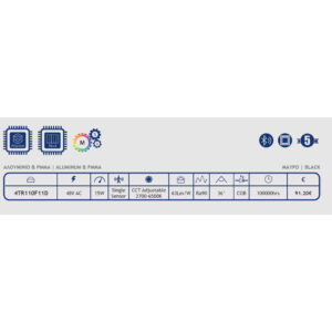 SMART магнитен LED прожектор Aca Lighting AURA 4TR110F11D – 15W, Bluetooth, Dual Sensor, CCT 3000K/4000K/6500K, 36°