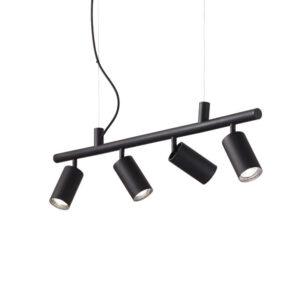 Черен пендел Ideal Lux Dynamite 231341 с 4 GU10 спота