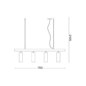 Ideal Lux Dynamite 244624 – месингов висящ пендел с 4 кръгли GU10 спота