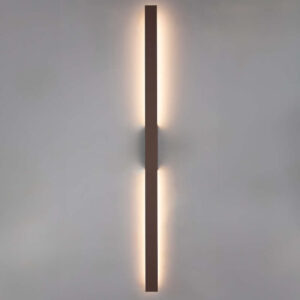 Линейна LED лампа TOSCANA Viokef 4336001 IP65 – кафява влагозащитена стенна лампа за фасадно и външно осветление