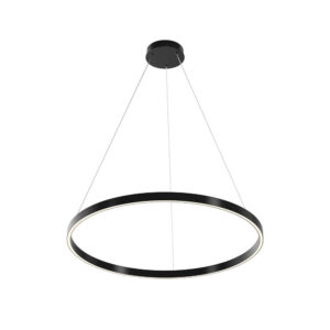Черен LED полилей Maytoni Rim MOD058PL-L42BK с ринг Ø80 см и регулируемо окачване