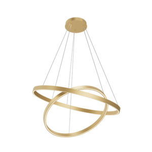 LED полилей Maytoni Rim MOD058PL-L74BSK с два светлинни ринга Ø80 см в цвят месинг