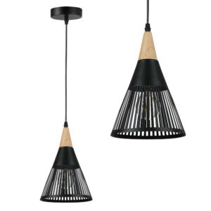 Пендел LVT Hira 0023 E27 с метал и дърво