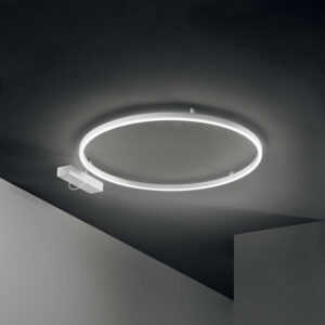 Ideal Lux Oracle Slim 266015 – голям кръгъл LED плафон Ø900 мм, 53W, 3000K, бял