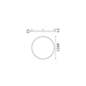Ideal Lux Oracle 370330 – голям LED плафон Ø1500 мм, 81W, 3000K, 4560lm, месинг