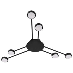 Черен плафон LVT Zibo 0009 с 6 фасунги GX53