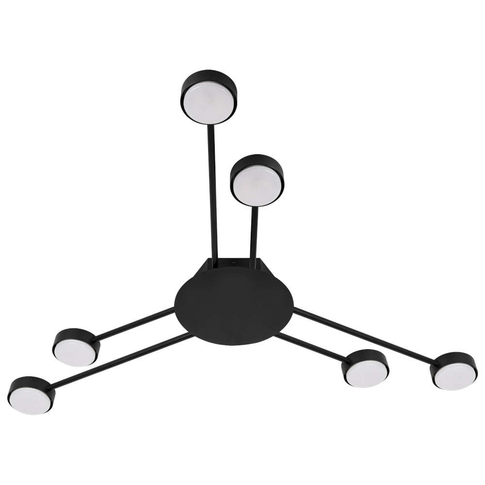 Черен плафон LVT Zibo 0009 с 6 фасунги GX53