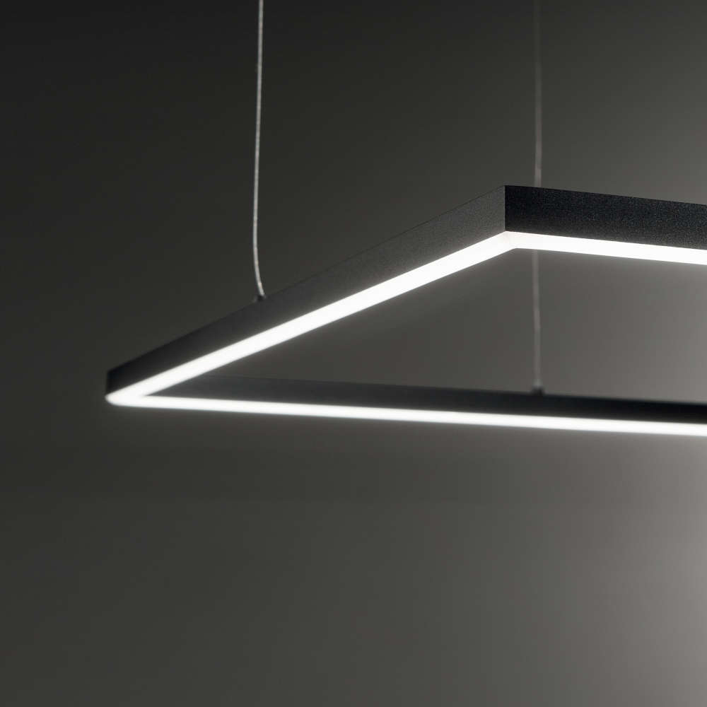 Ideal Lux Oracle 259208 – черен квадратен LED пендел 90x90 см, Slim дизайн - Image 3