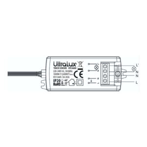 Ultralux HTC4600 – 2в1 тъч сензор без пробиване за ON/OFF управление, 220–240V AC, 1200W/600W, IP20