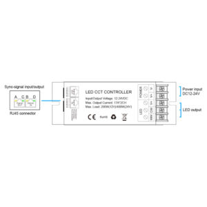 LED контролер за CCT LED осветление Ultralux CCTRFC34, 12–24V DC, 17A