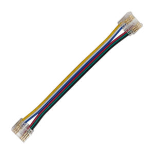 Двустранен конектор ACA Lighting PC12RGBCCTMIDCABLEC за COB RGB+CCT LED лента 12 мм с 6-жилен кабел