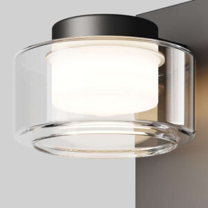 LED аплик Maytoni Onyx стъклен абажур детайл Детайл на прозрачния стъклен абажур и светещия елемент на LED аплик Maytoni Onyx