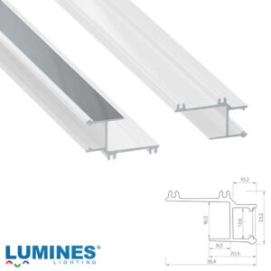 LED профил за плоскости Lumines Lighting APA16 10-0411-10, краен бял лак RAL 9016, 1 м