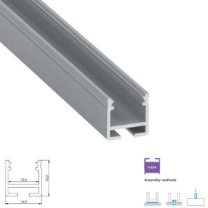 Алуминиев LED профил Lumines Lighting Flexa 10-1124-30 сребрист анодизиран, 3 м, за линейно LED осветително тяло