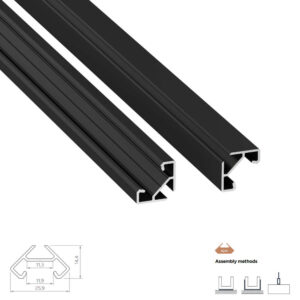 Ъглов LED профил Lumines Lighting Ajar 10-1385-30 – черен лак, 3 м