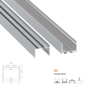 Алуминиев LED профил Lumines Lighting Alba 10-1400-20 Raw суров алуминий, 2,02 м за LED ленти